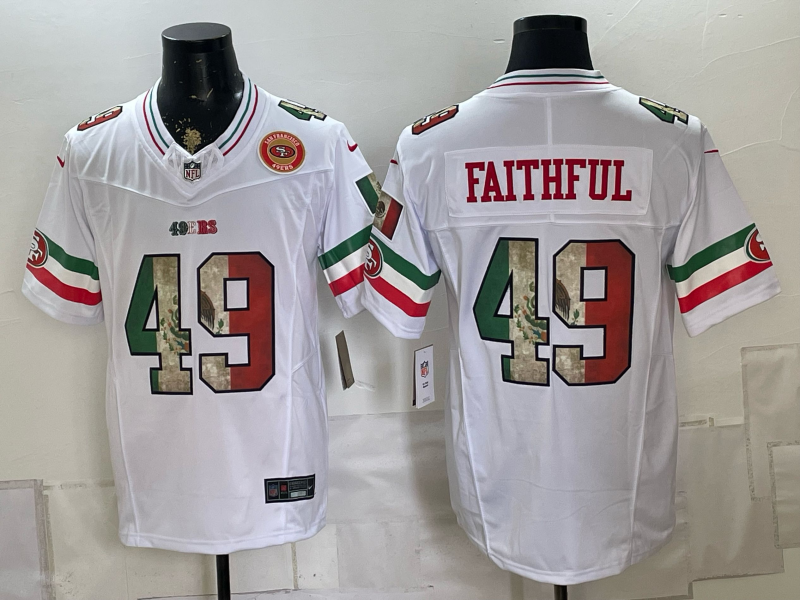 Men 2026 Nike San Francisco 49ers #49 Faithful white NFL Jersey 08260016->san francisco 49ers->NFL Jersey